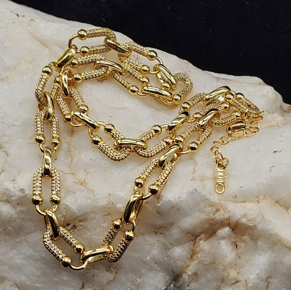 Premium Luxury Jewelry Elegant Necklace Hypoallergenic Rhodium/18K Gold Plated